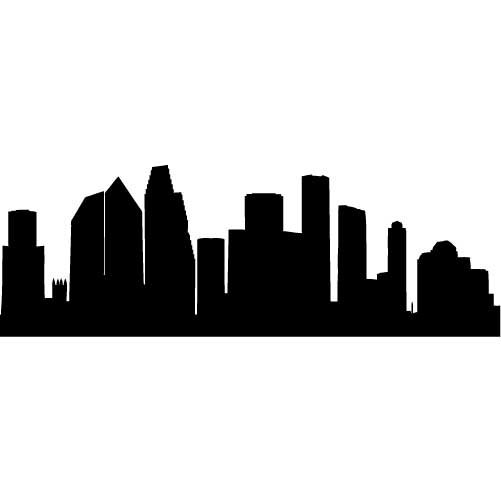 Houston Skyline Silhouette LARGE Vinyl Wall Decal by wallstickz