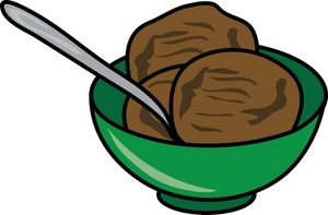 Ice Cream Clipart Image - A Green Bowl With Chocolate Ice Cream