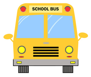 School Bus Clipart Image - A yellow school bus with blue windows