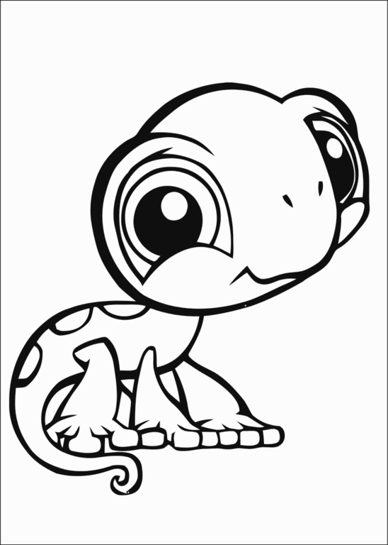 coloring cute cartoon animals printable baby clipartbest coloriage pet littlest lps animaux lizard clipart