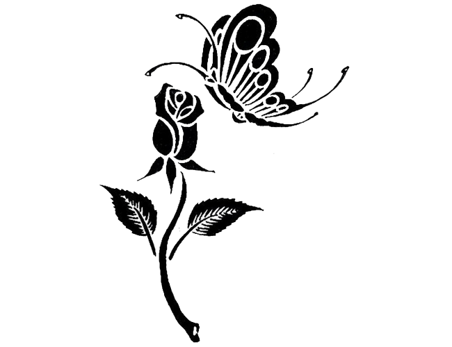 Tribal Butterfly Amp Rose Tattoo Tabatha - Free Download Tattoo ...