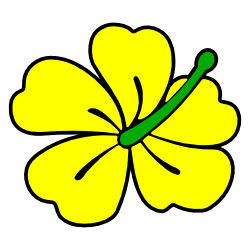 Yellow hibiscus flower clipart