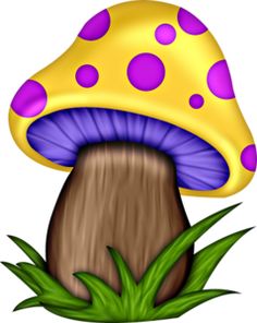 Colorful mushroom clipart