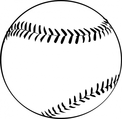 Baseball ball clipart black and white