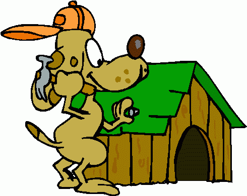 Image of Dog House Clipart #10386, Cartoon Dog Home Alone Clip Art ...