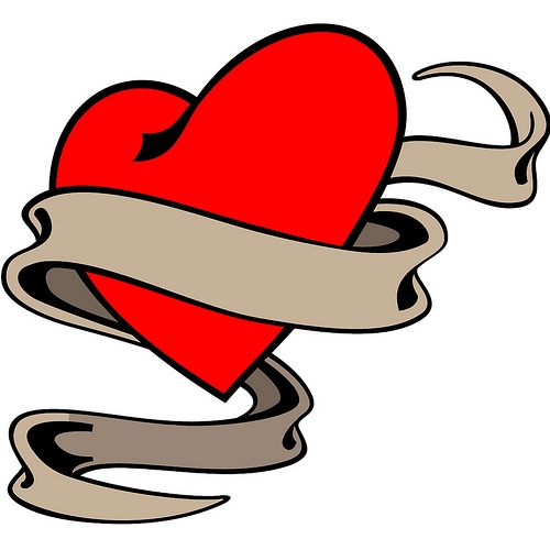 Drawings Of Hearts With Ribbons ClipArt Best
