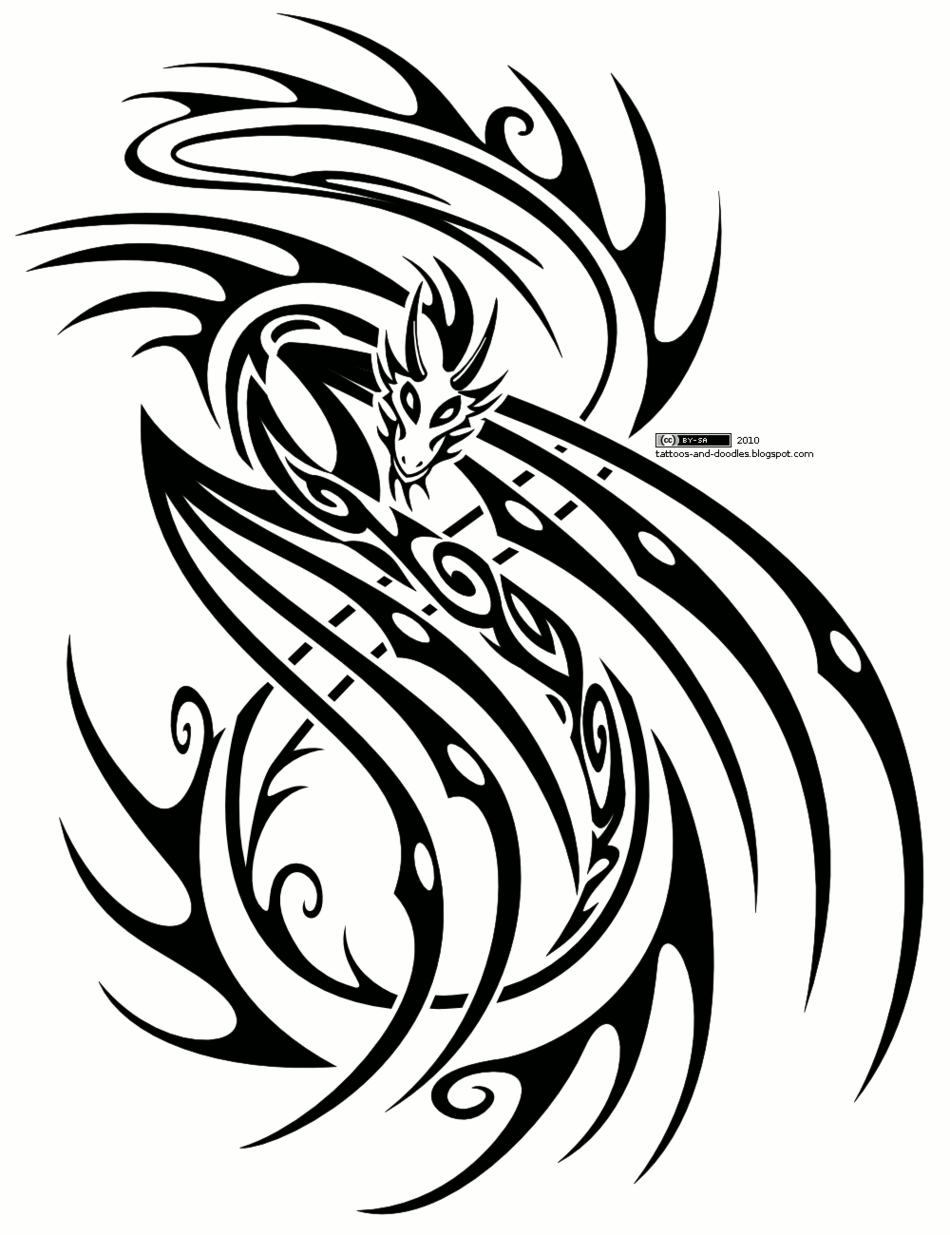 Tribal Dragon Tattoo Design Free Download 7350 Clipart - Free to ...
