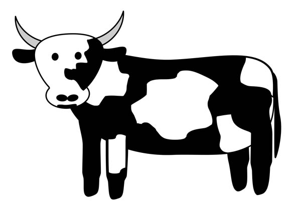 Free black and white cow clipart
