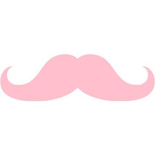 Pink mustache 2 icon - Free pink mustache icons