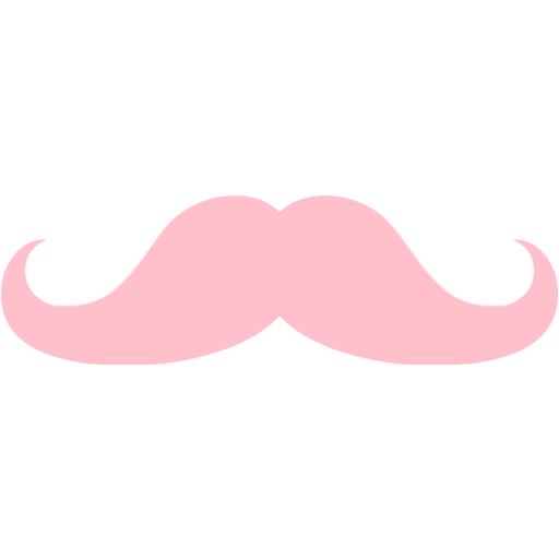 Pink mustache 2 icon - Free pink mustache icons