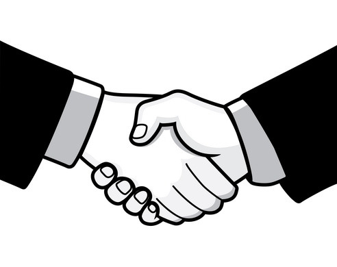 Cartoon handshake clipart