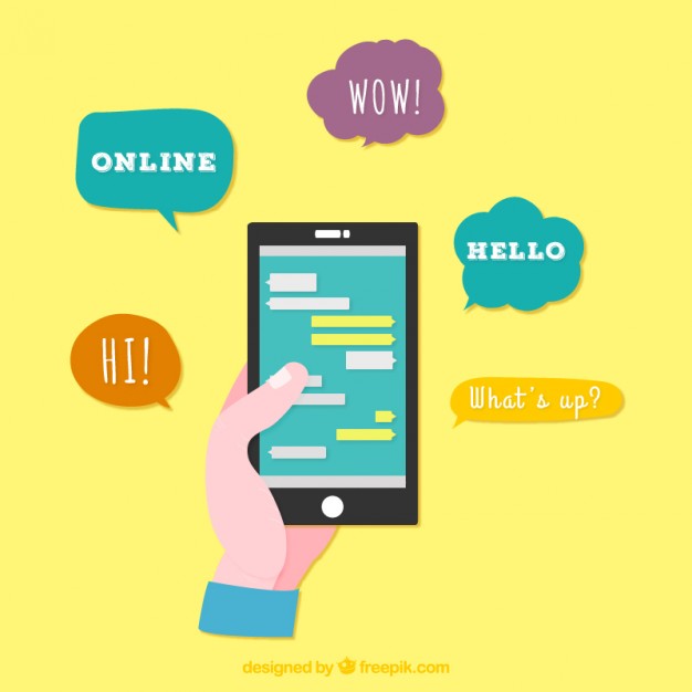 Mobile phone chat Vector | Free Download