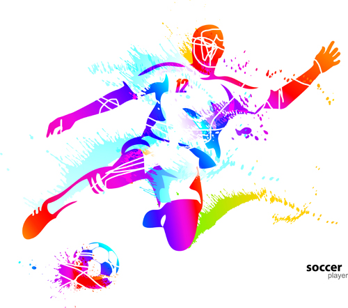 Colored sports elements vector art 02 - Vector People, Vector ...