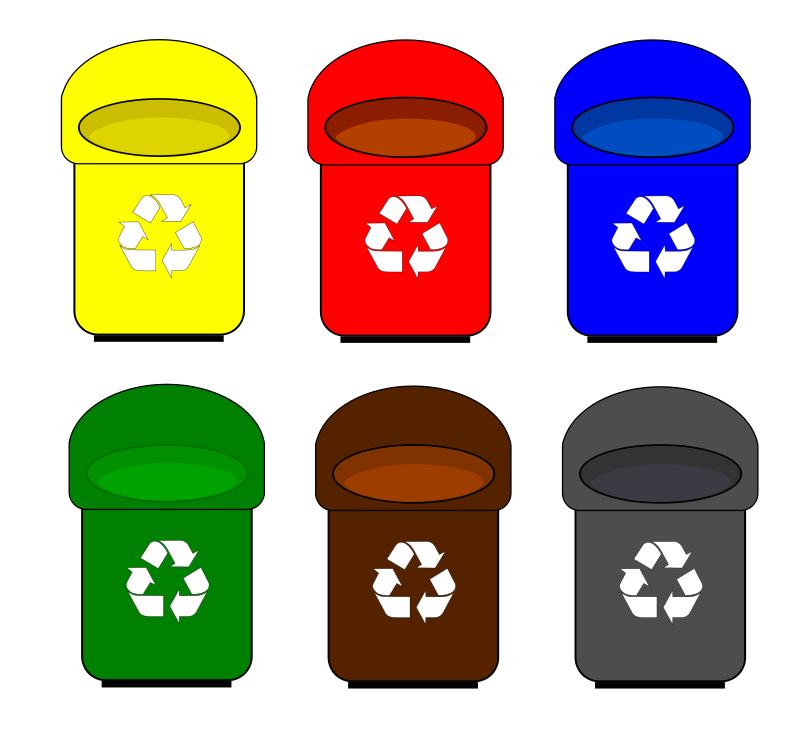 Recycling bins clipart