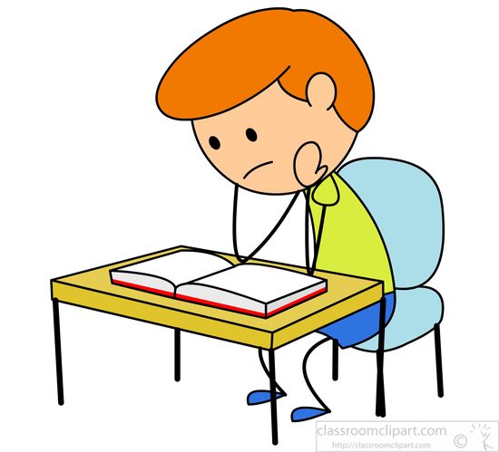 Boy Studying Clipart