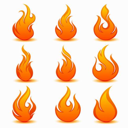 Flame icon vector material 04 | Hubpic - Free Vector Art,Graphics ...