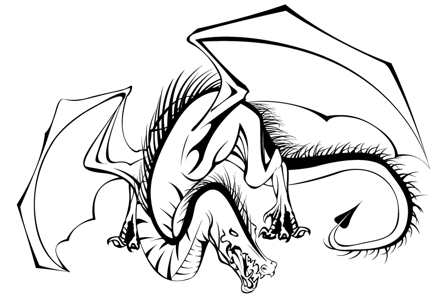 Dragon Art Black And White