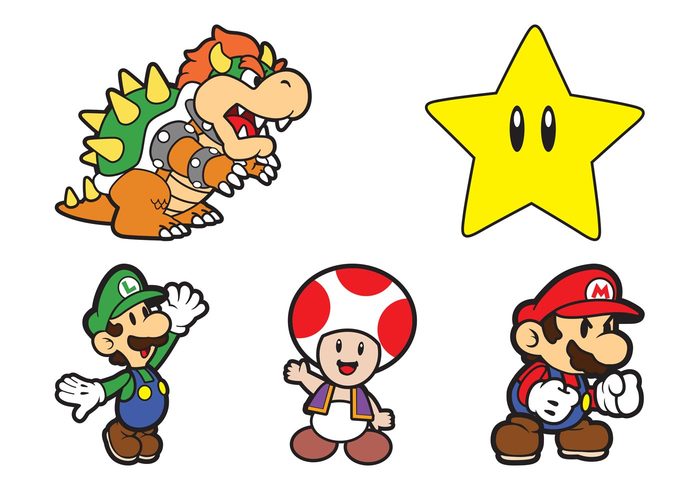 Super Mario Characters - Download Free Vector Art, Stock Graphics ...