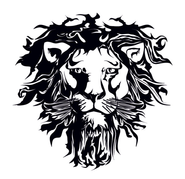 A Lion Head Logo In Black | Vector Sources