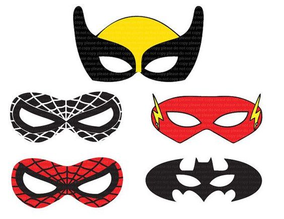 Masks, Super hero masks and Cut outs