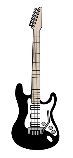 Drawing a cartoon guitar