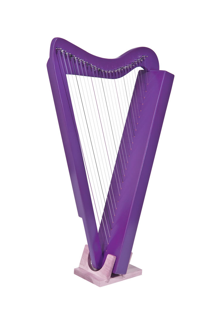 26 String Purple Harpsicle Celtic Harp w Book DVD