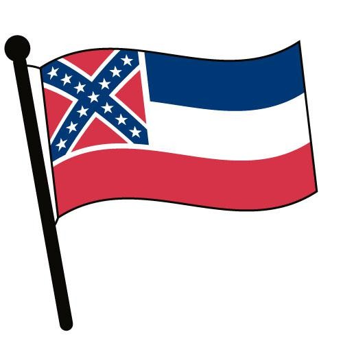 Mississippi Waving Flag Clip Art