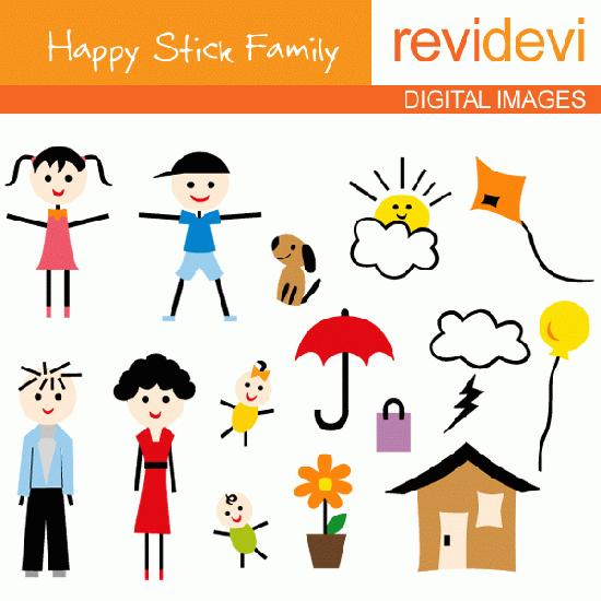 My Grafico: Stick Family Clipart