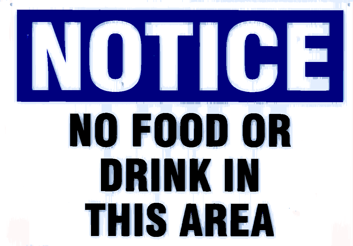 No Food Or Drink In This Area Original 20 3 X 30 5 Cm