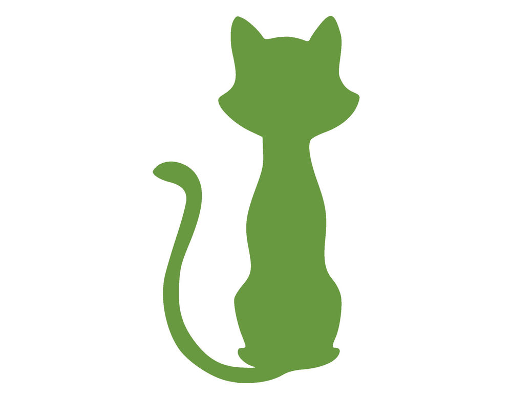 CAT SILHOUETTE VINYL WINDOW DECAL LIME GREEN 2.25x4"  KITTY FELINE MEOW AUTO CAR 