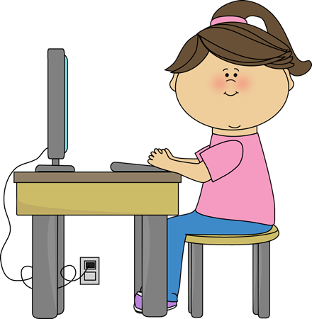 Sitting At Computer Clipart