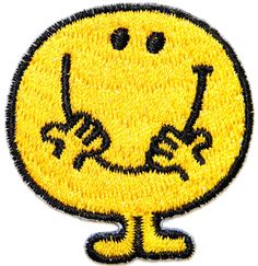 1 X Smiley Happy / Smile Face Logo Badge Iron on Patches (Dia. 2 3 ...