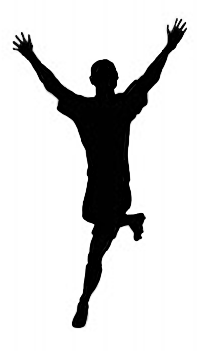 Soccer player clipart black and white
