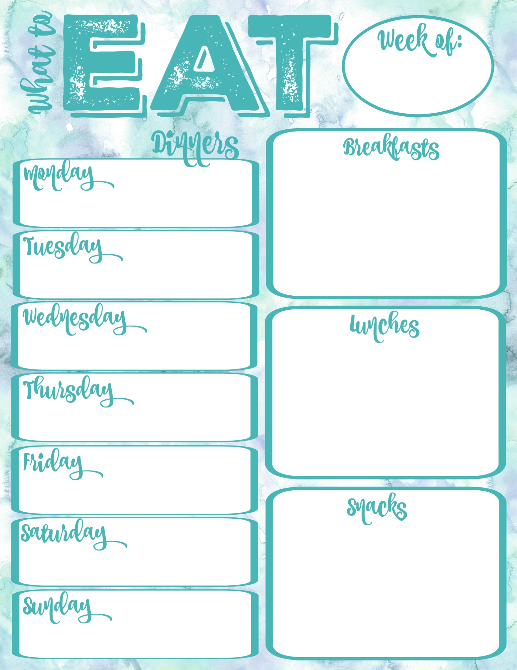 Pantry Makeover: Free Printable Weekly Meal Planner and Shopping ...