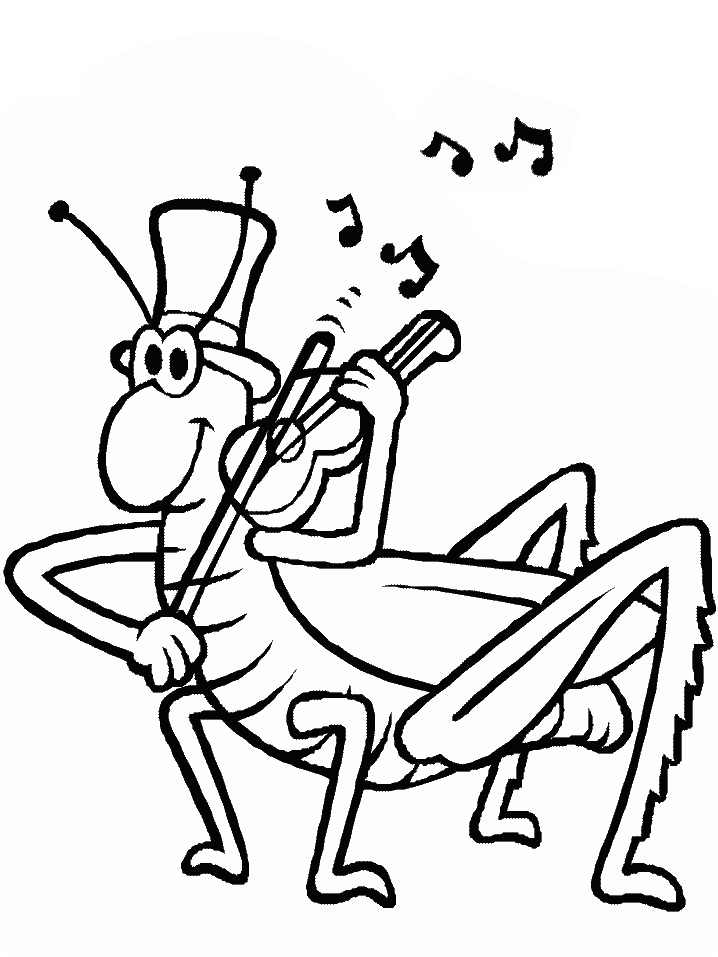 The Ant And The Grasshopper Coloring Pages - AZ Coloring Pages