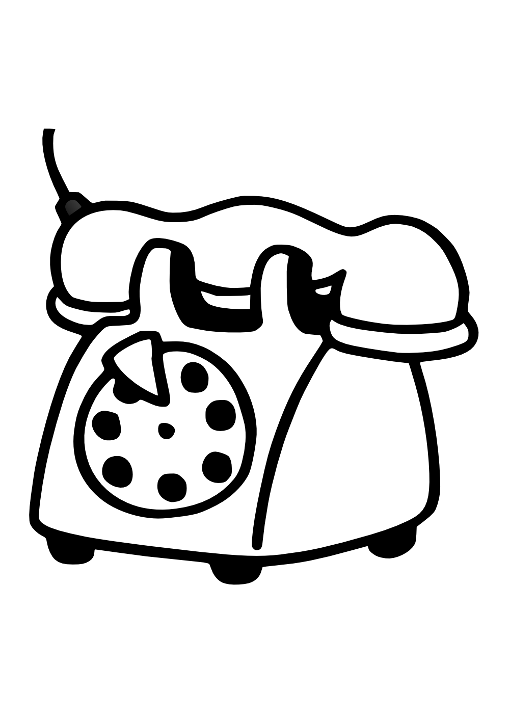 Clipart telephone black and white