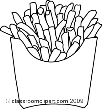 Fries clipart black and white