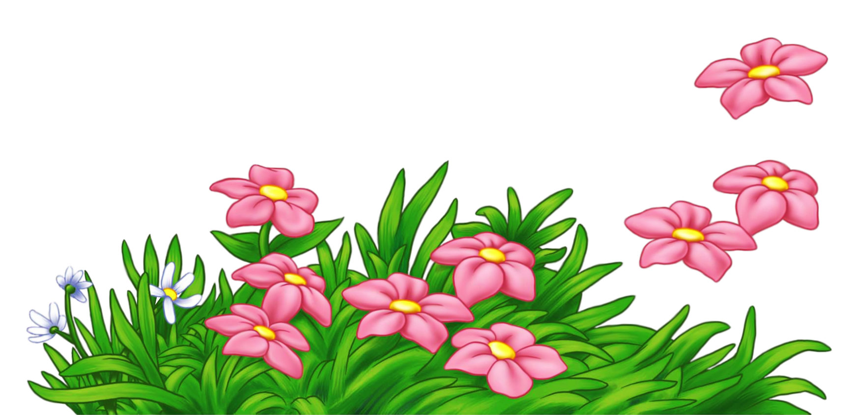 Grass With Flower Clipart