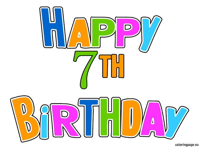 7th Birthday Cards Clipart