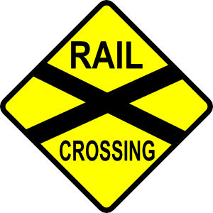 Caution Railroad Crossing clip art Free Vector