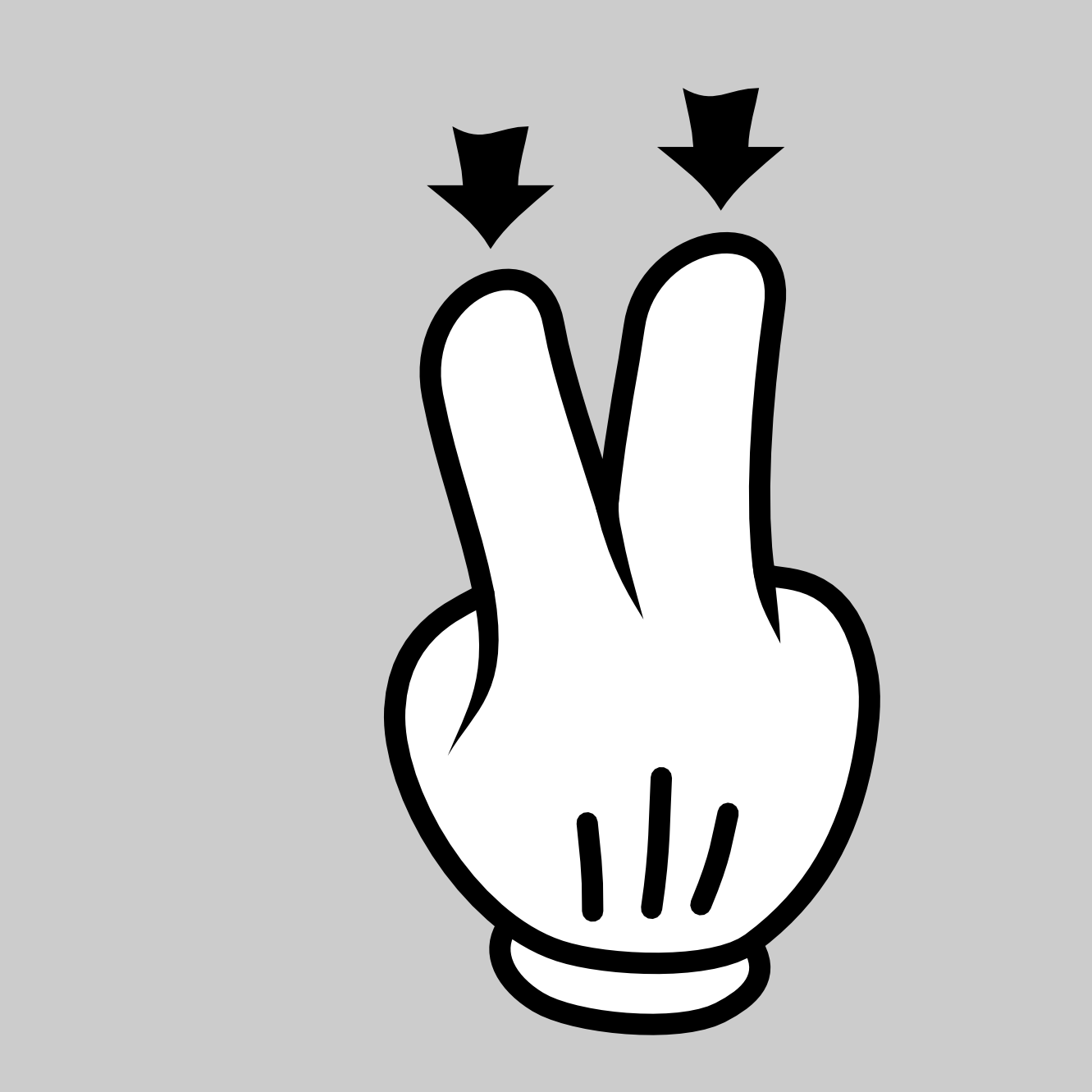 Peace Sign Fingers Cartoon