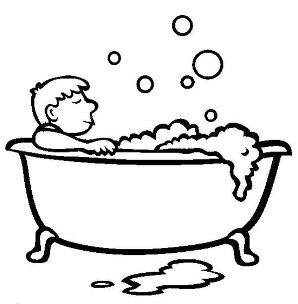 take a bath coloring page