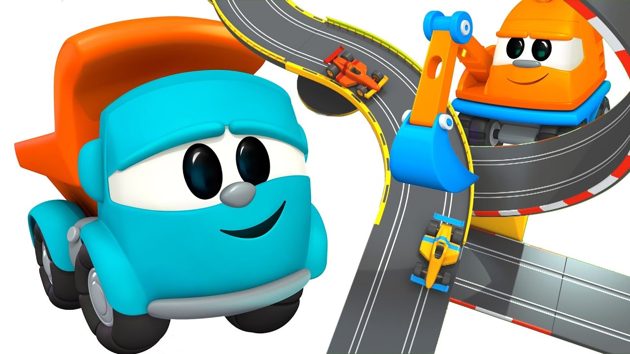 Animation. Leo the truck and racing track. Car cartoon for kids ...