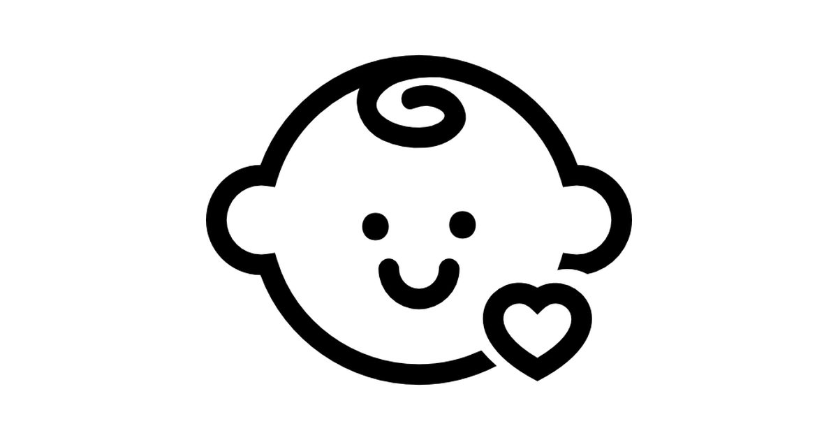 Baby head with a small heart outline - Free people icons