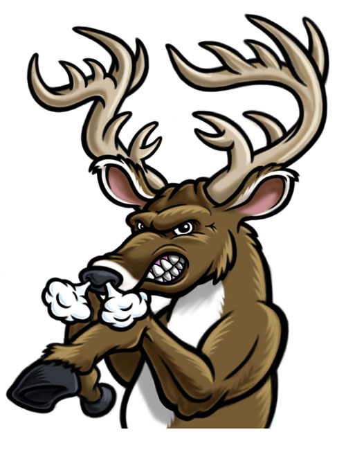 Angry Deer Cartoon Logo - Rack Rubble - Coghill Cartooning ...