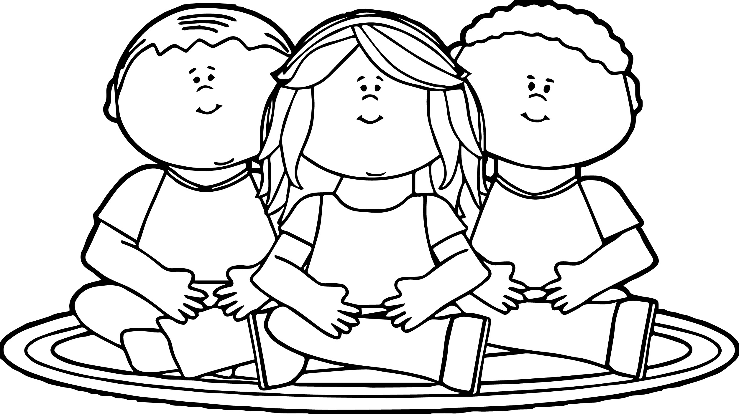 Kids Sitting On School Rug Kids Coloring Page | Wecoloringpage