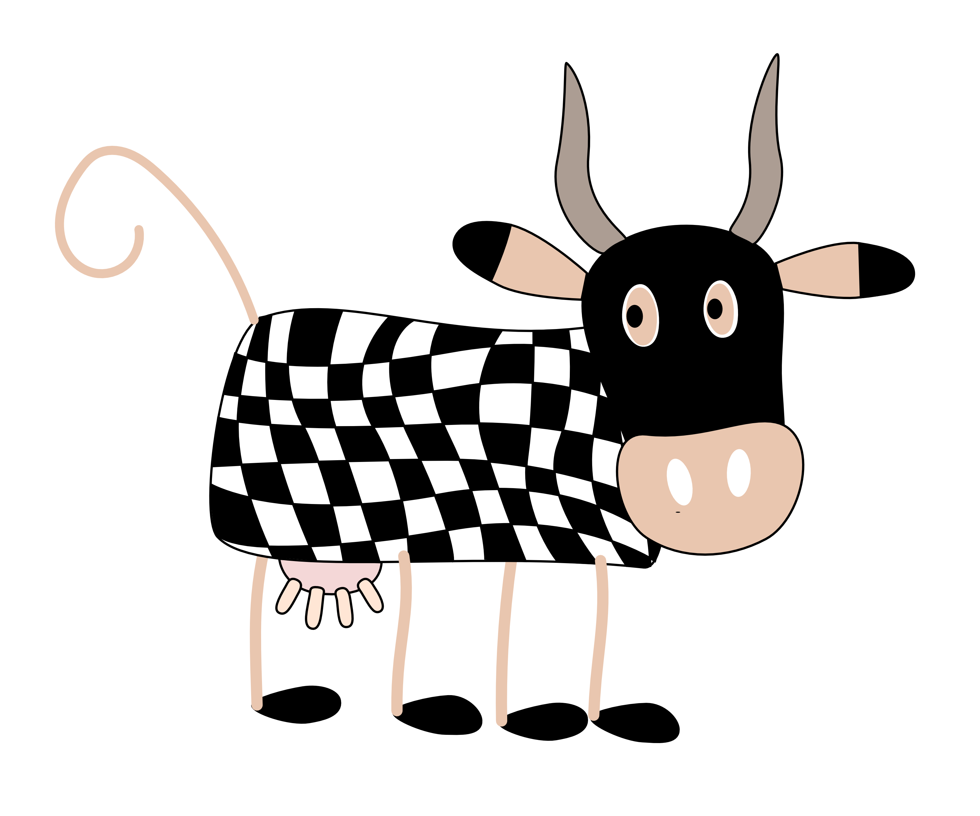 Vector Clip Art Cow Farm Animal Cartoon Illustration