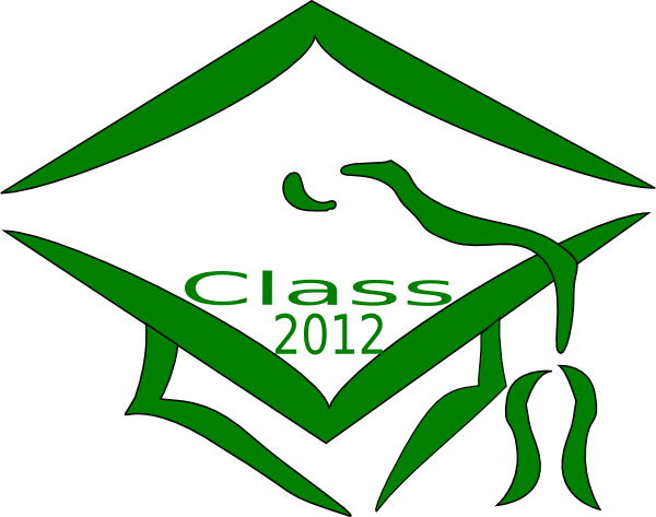 Class Of 2012 Green Graduation Cap Clip Art - vector ...