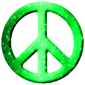 Lime Green Glittered Peace Sign Glitter Graphic Comment
