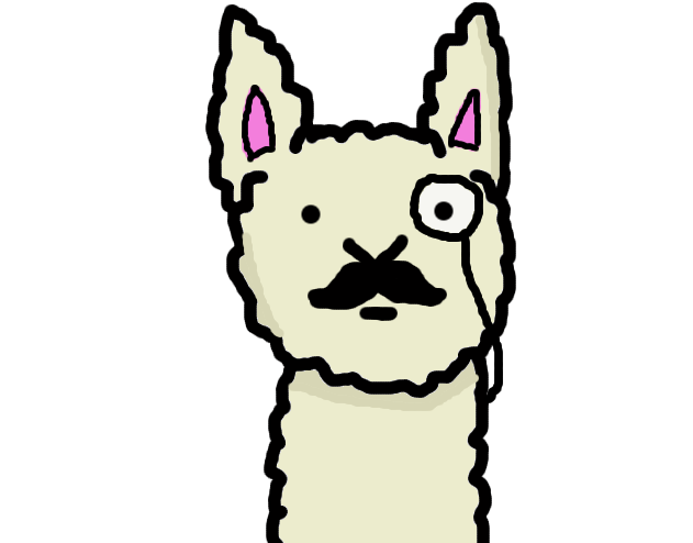 Llama with a Moustache